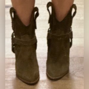 Isabel Marant suede western bootie